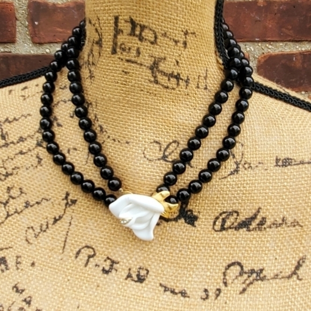 Kenneth Jay Lane vintage Rose‎ necklace